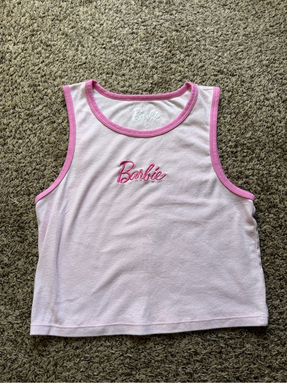 Mattel Barbie Light Pink Tank with Bright Pink Trim